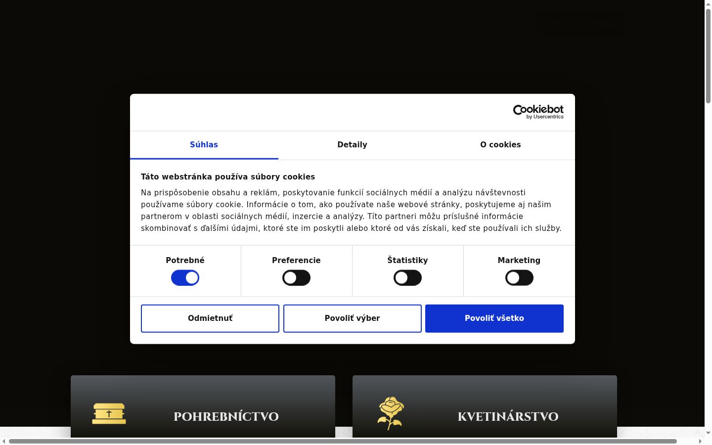 Screenshot del banner di consenso mostrato prima di qualsiasi interazione