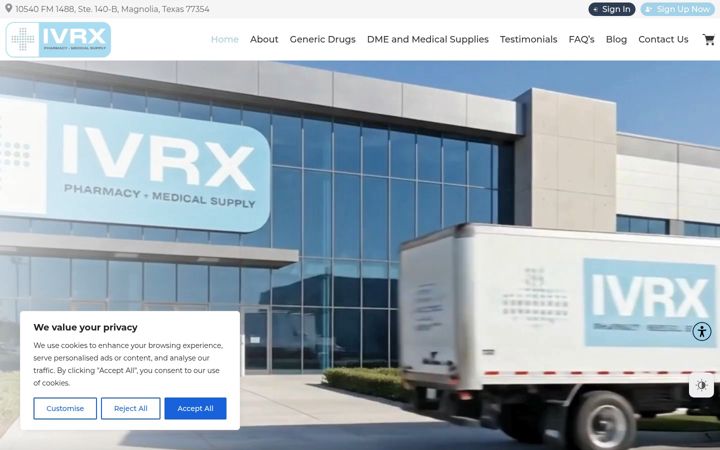 Screenshot of ivrxpharmedical.com