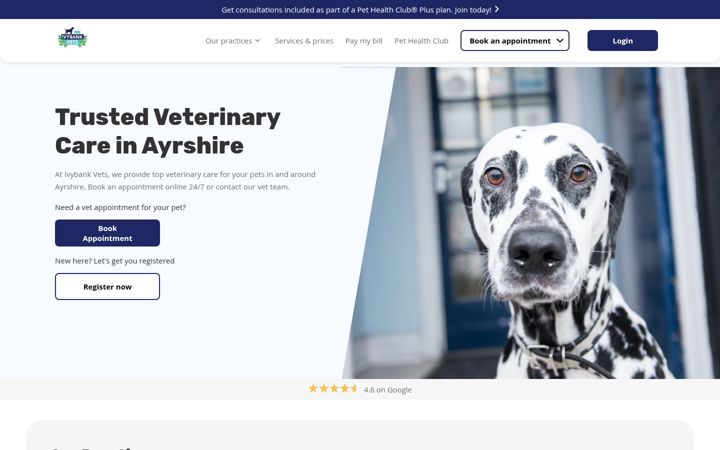 Screenshot of ivybankvet.co.uk