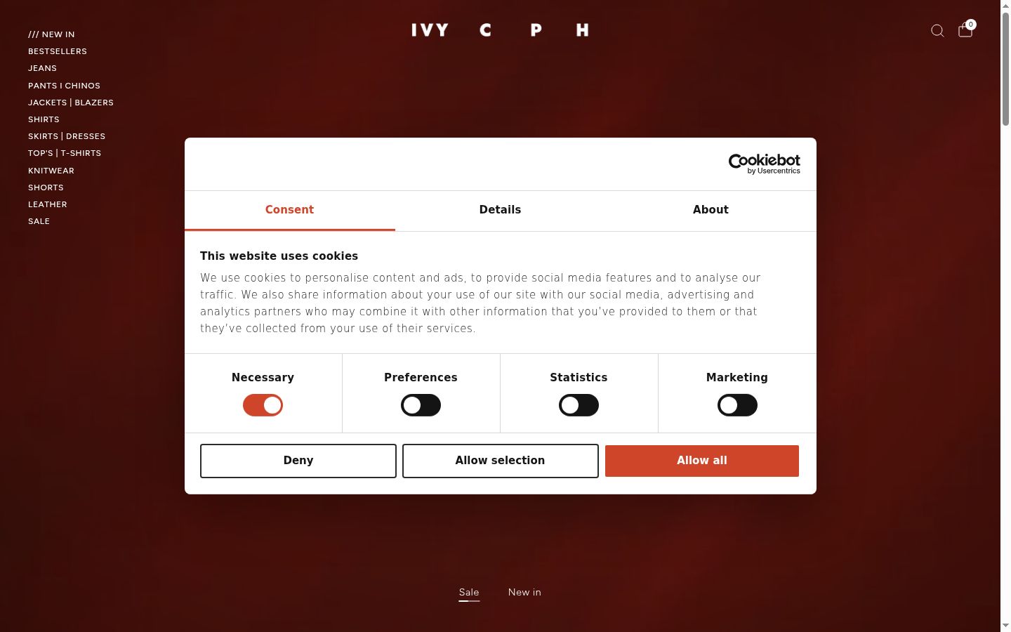 Capture d'écran de la bannière de consentement affichée avant toute interaction