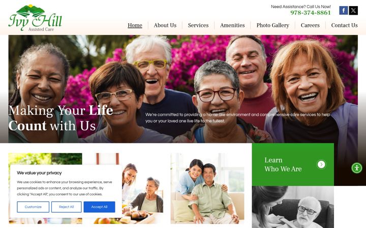 Screenshot of ivyhillassistedcare.com