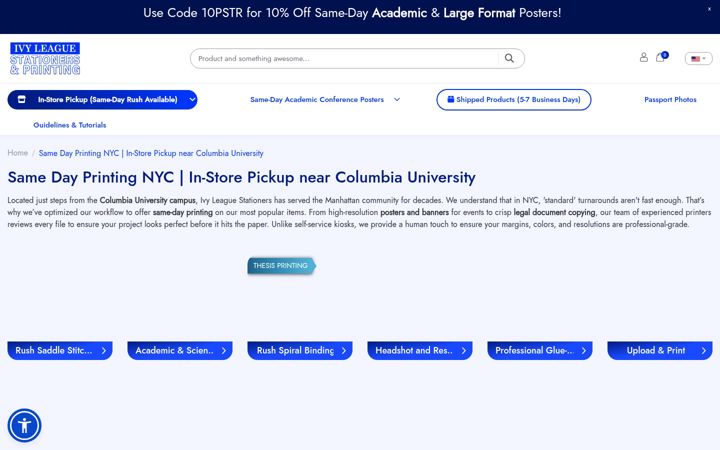 Screenshot of ivyprintnyc.com