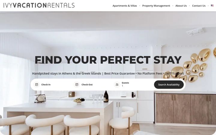 Screenshot of ivyvacationrentals.com