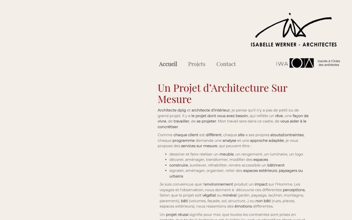 Screenshot of iw-architectes.fr