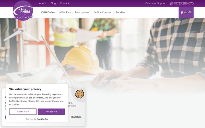 Screenshot of iwanthealthandsafetytraining.co.uk