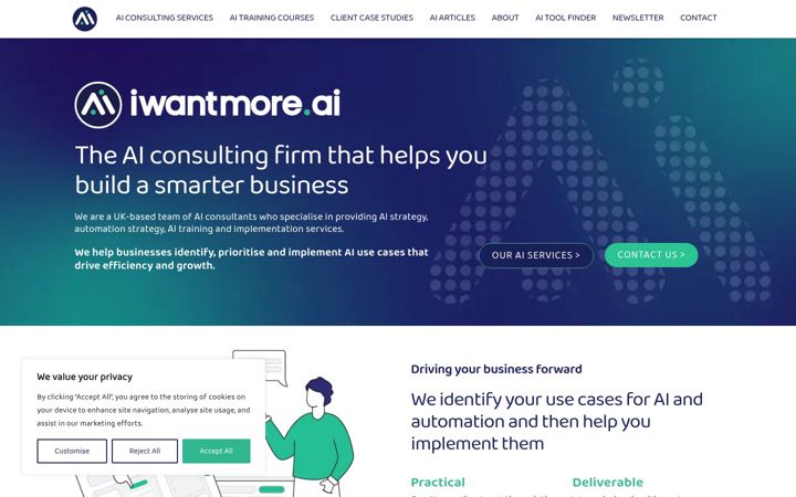 Screenshot of iwantmore.ai