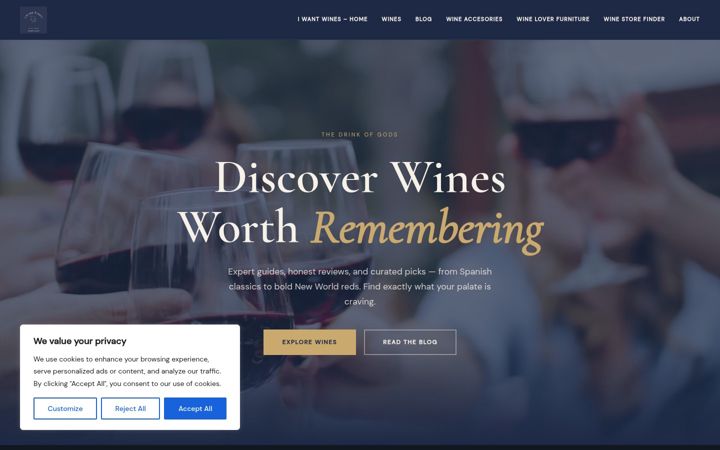 Screenshot of iwantwines.com