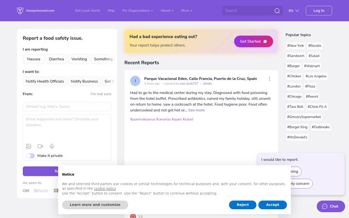 Screenshot of iwaspoisoned.com