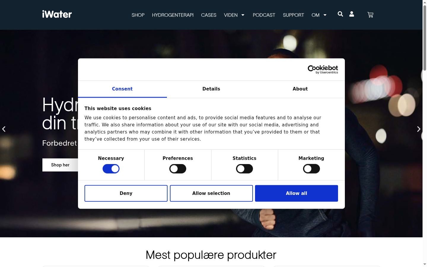 Sutikimo reklamjuostės, rodytos prieš bet kokią sąveiką, ekrano kopija