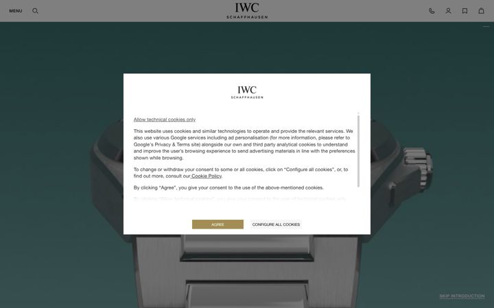 Skærmbillede af iwc.com