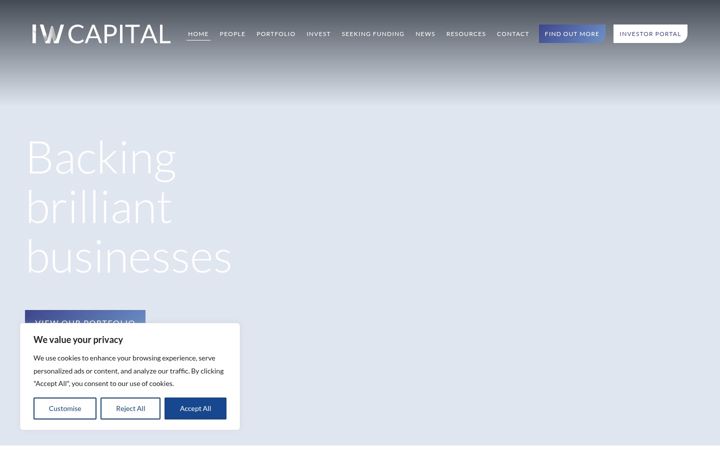 Screenshot of iwcapital.co.uk