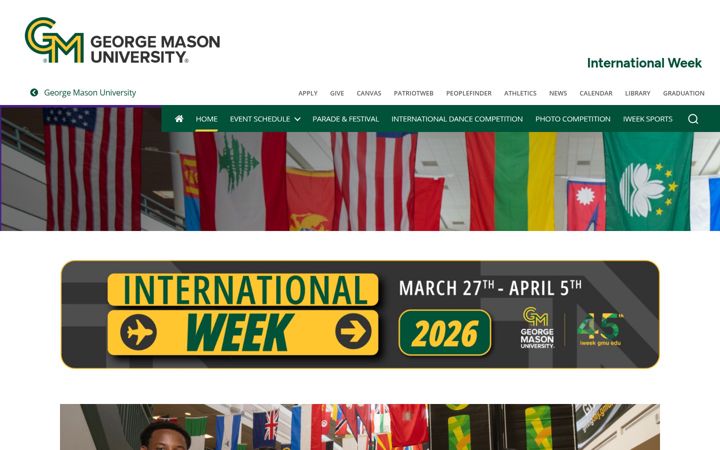 Екранна снимка на iweek.gmu.edu