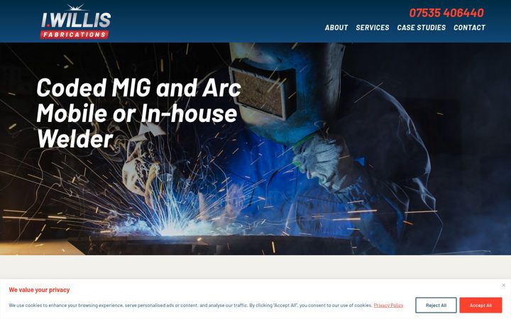 Screenshot of iwillisfabrications.co.uk