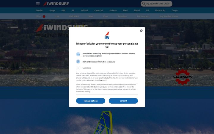 Screenshot of iwindsurf.com