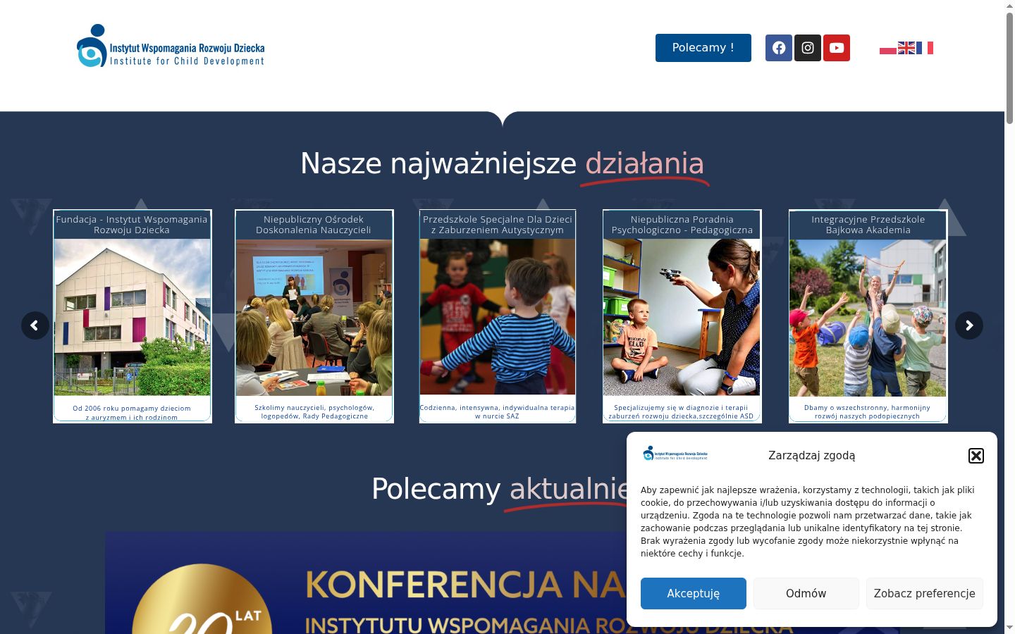 Captura de ecrã do banner de consentimento apresentado antes de qualquer interação