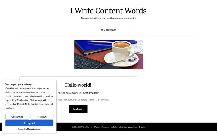 Screenshot of iwritecontentwords.com