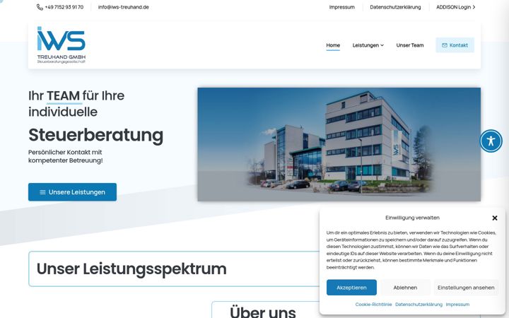 Screenshot of iws-treuhand.com