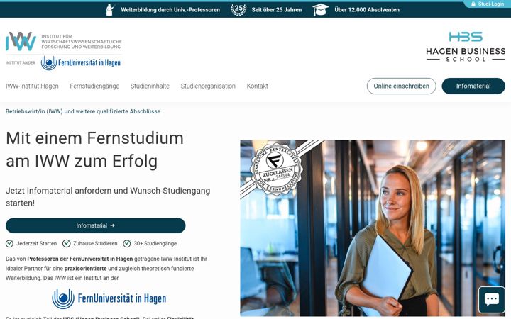 Screenshot of iww-fernstudium-hagen.de
