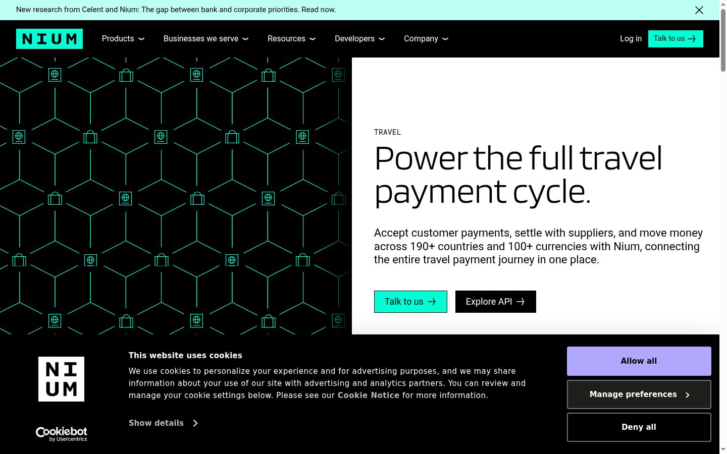 Screenshot del banner di consenso mostrato prima di qualsiasi interazione