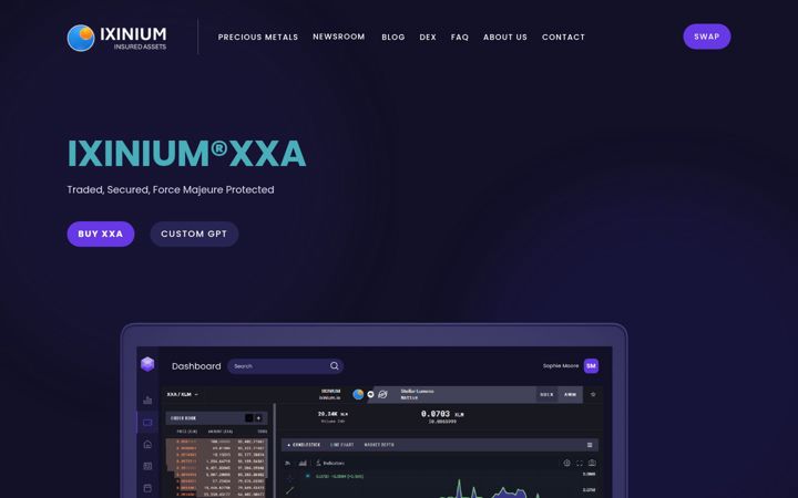 Screenshot of ixinium.io
