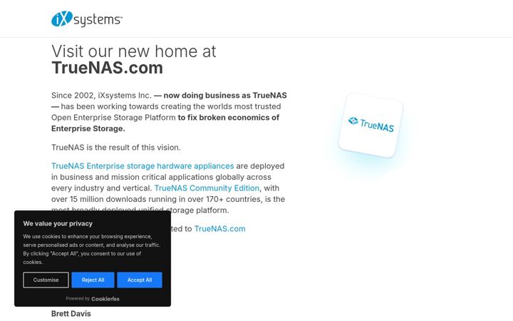 Screenshot of ixsystems.com