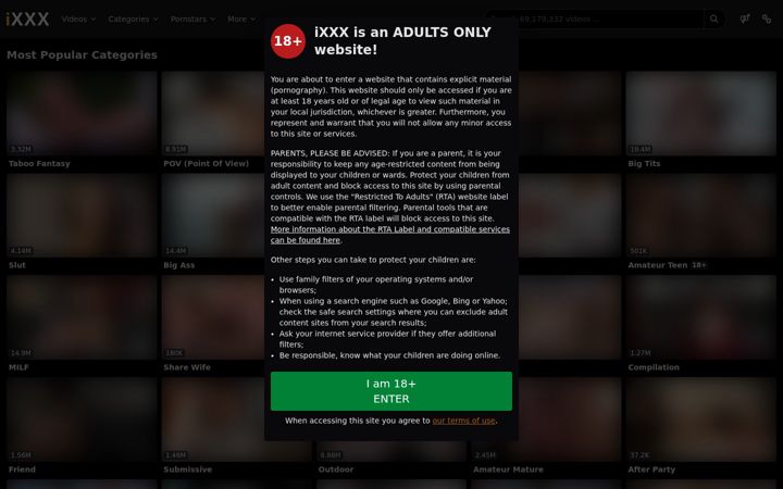 Snimka zaslona za ixxx.com