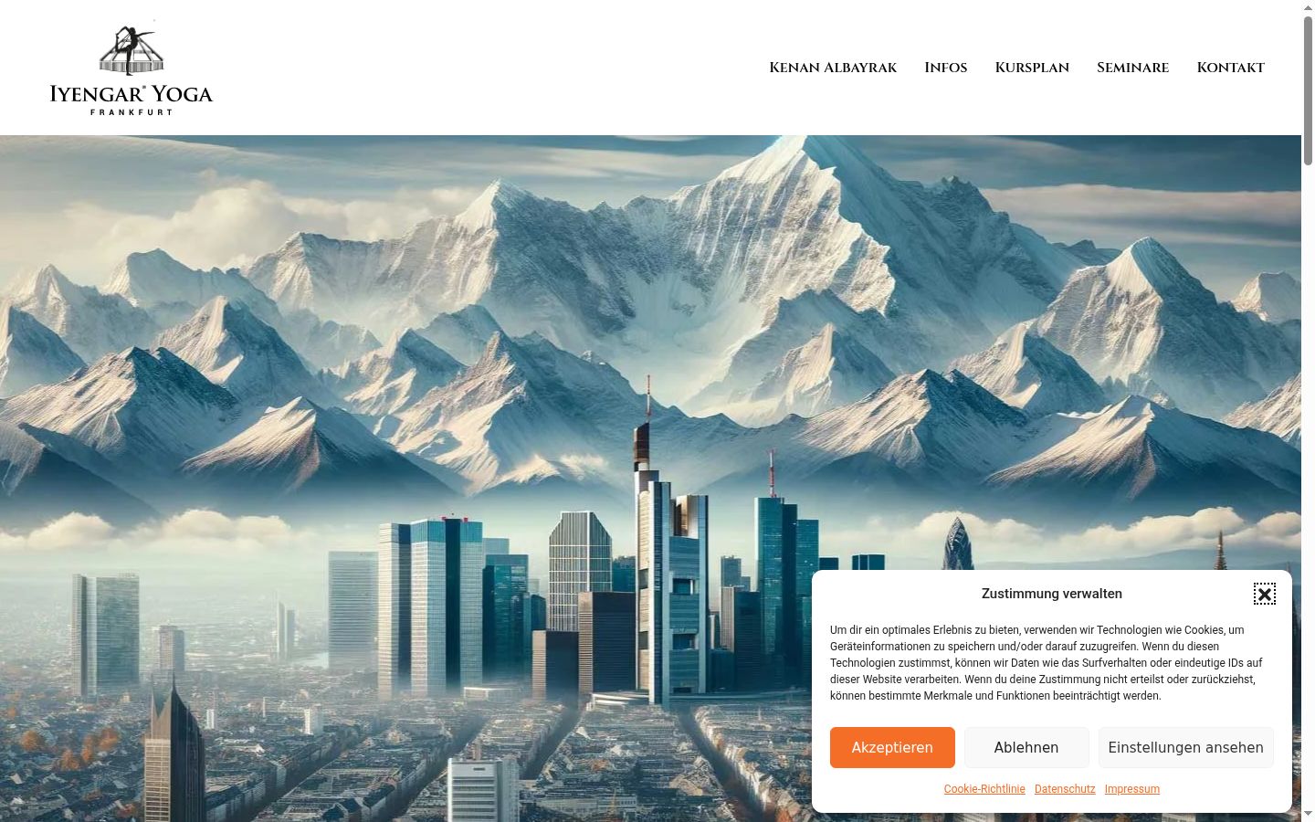 Screenshot of the consent banner shown before any interaction