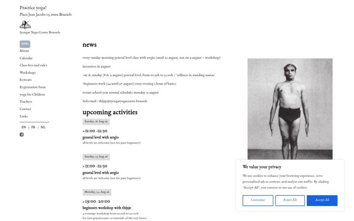 Screenshot of iyengaryogacentre.brussels