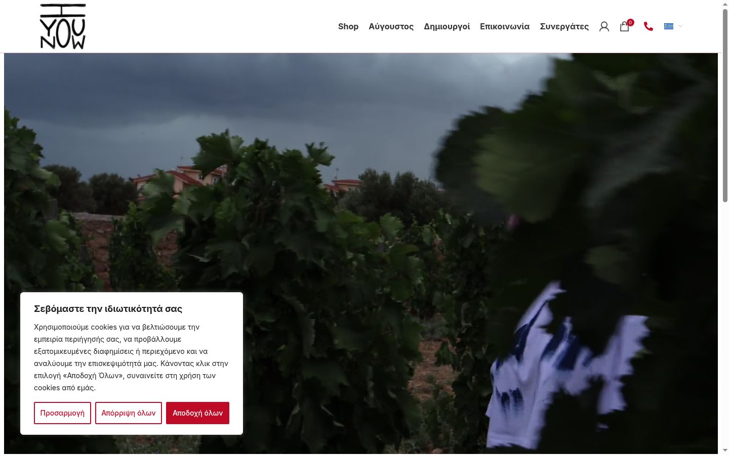 Screenshot del banner di consenso mostrato prima di qualsiasi interazione