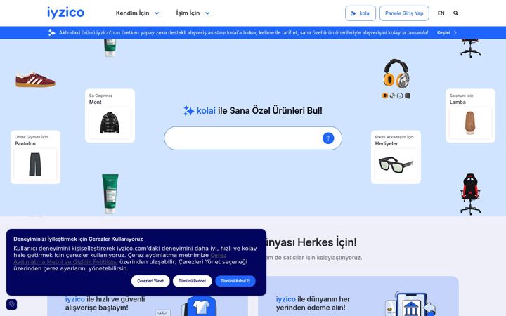 Screenshot of iyzico.com