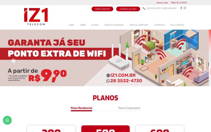 Screenshot of iz1telecom.com.br