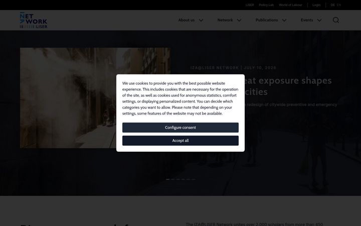 Screenshot of iza.org