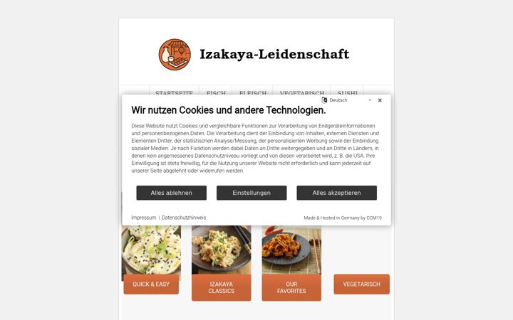 Snímek obrazovky izakaya-leidenschaft.de