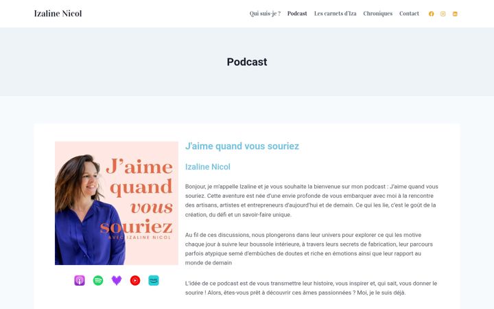 Screenshot of izalinenicol.com