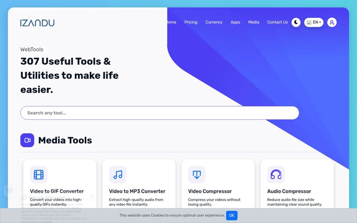Screenshot of izandu.com