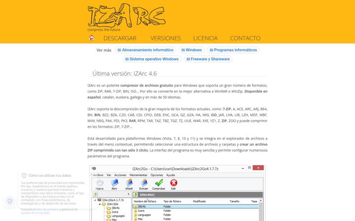 Screenshot of izarc.es