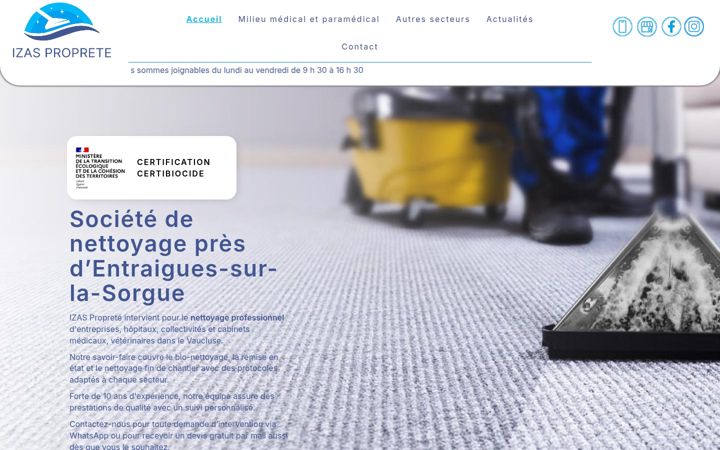 Screenshot of izas-proprete.fr