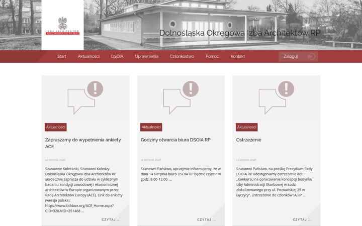 Screenshot of izbaarchitektow.wroc.pl