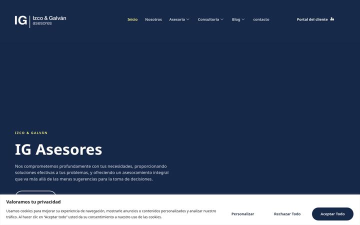 Screenshot of izcoygalvanasesores.com