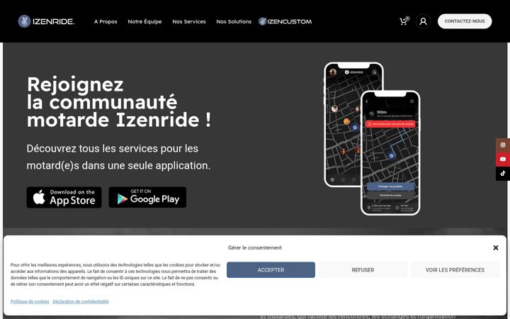 Screenshot of izenride.com