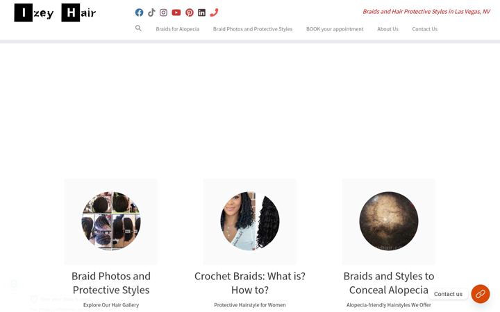 Screenshot of izeyhair.com