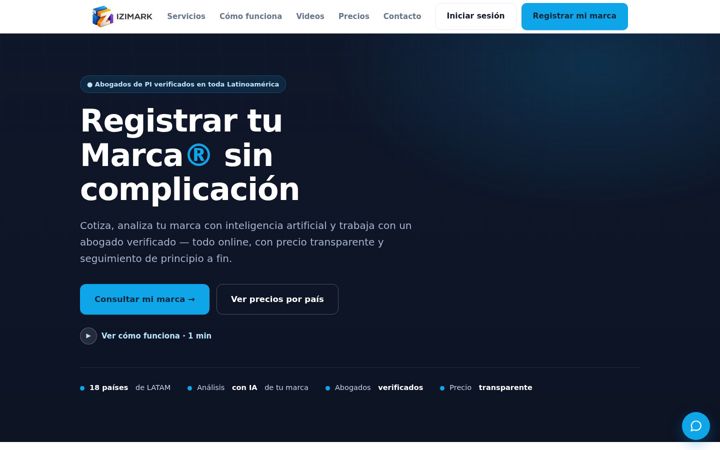 Screenshot of izimark.com