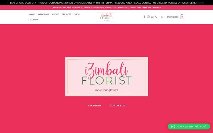 Screenshot of izimbaliflorist.co.za