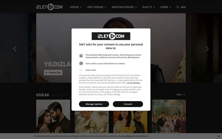 Screenshot of izle7.com