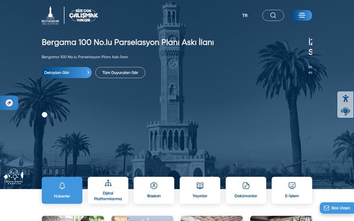 Screenshot of izmir.bel.tr