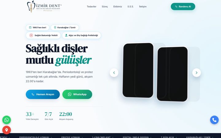 Screenshot of izmirdent.com.tr