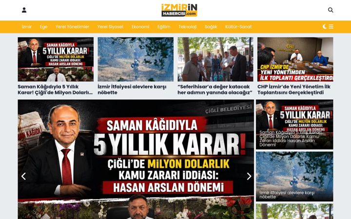 Screenshot of izmirinhabercisi.com