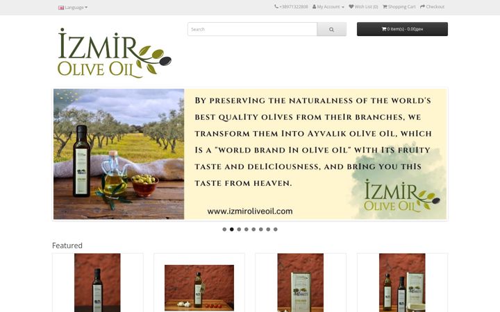 Posnetek zaslona izmiroliveoil.com