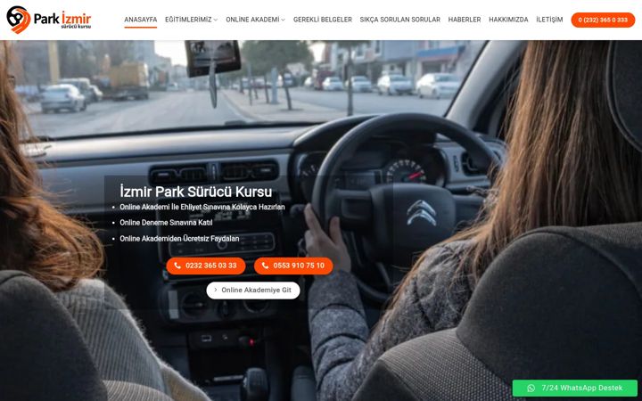 Screenshot of izmirparksurucukursu.com