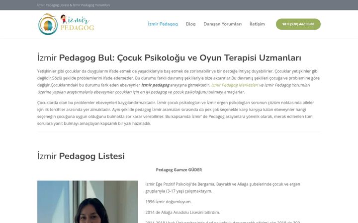 Screenshot of izmirpedagog.com.tr